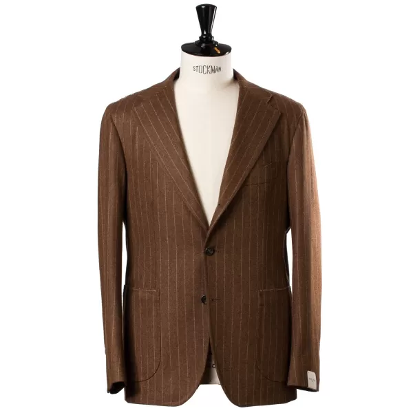 Orazio Luciano Anzug „Vintage-Chalkstripe“ Aus Reiner Wolle „Vintage Fox“ Von Fox Brot* Anzugjacke