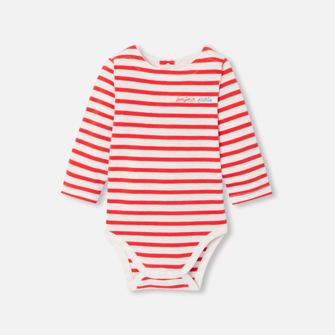 Ausverkauf Jacadi Body mit langen Ärmeln für Baby WEISS/ROT