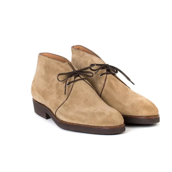 Saint Crispin’s Bootee „Neu Chukka“ Aus Sandfarbenem Kudu-Antilope Rauhleder – Reine H* Mto