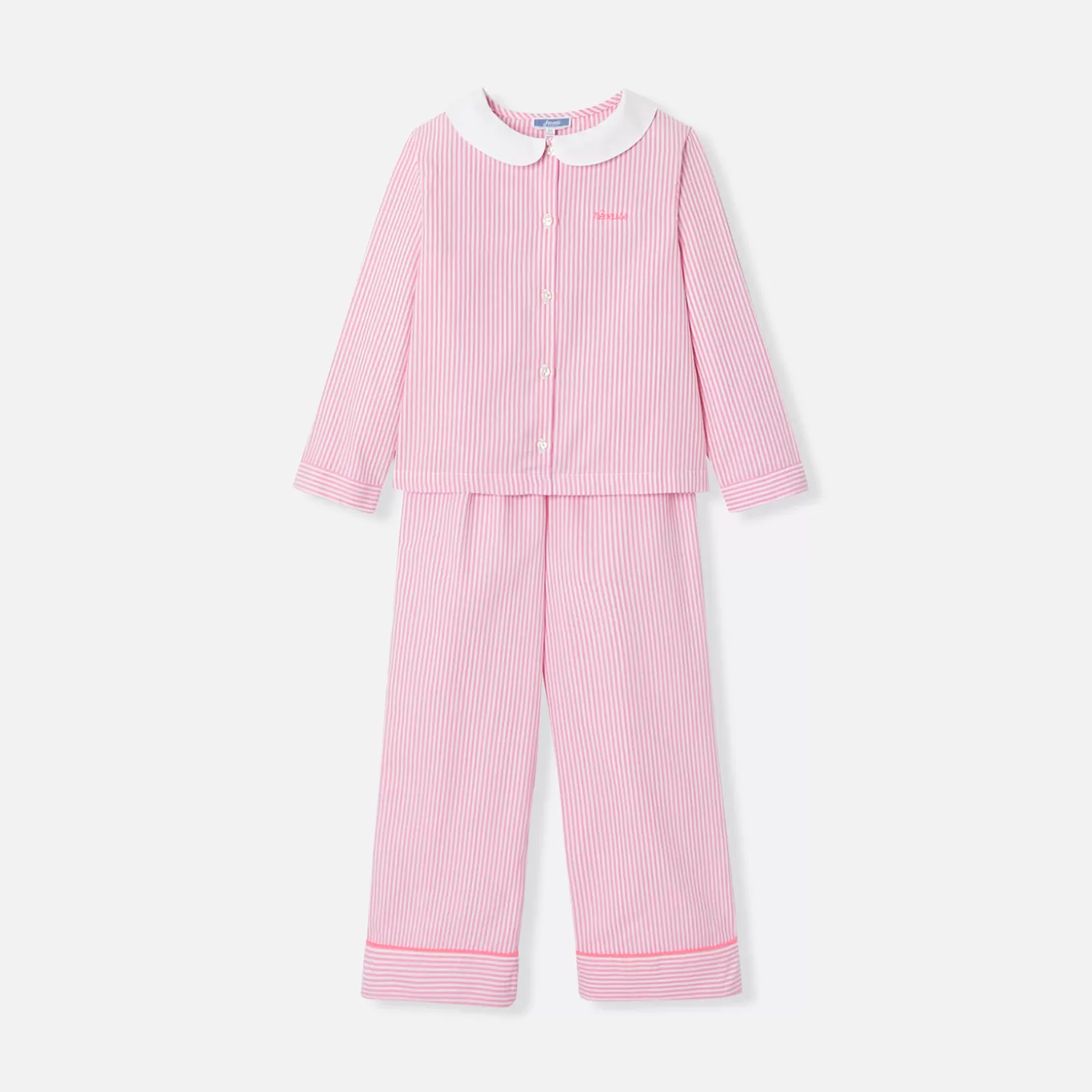 Online Jacadi Flanell-Pyjama für Mädchen WEISS/ROSA