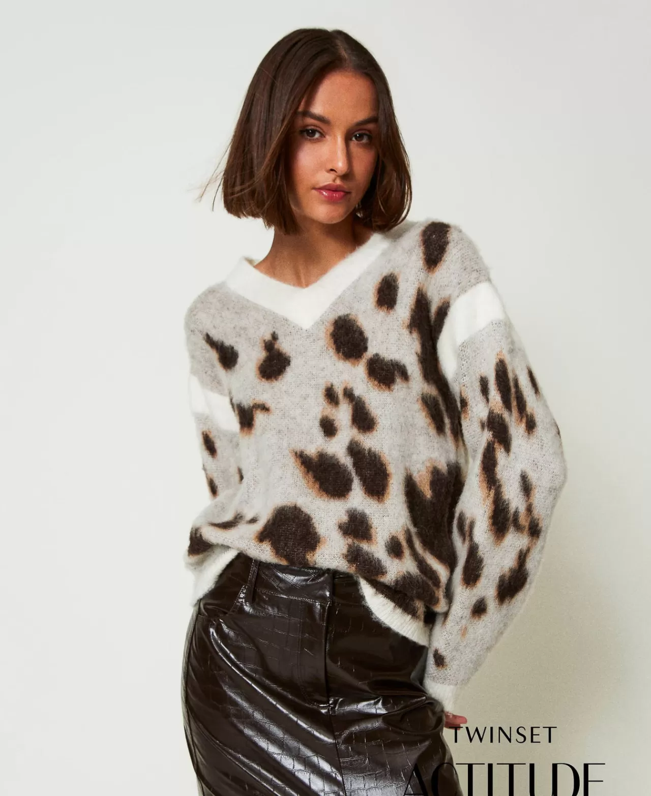 TWINSET Milano Jacquardpullover Aus Wollmischung Mit Animaldessin