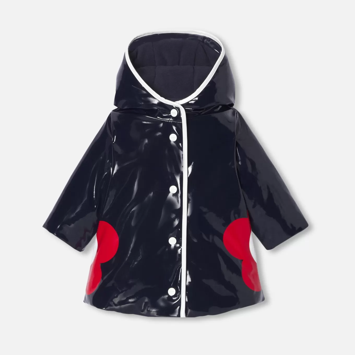 Mode Jacadi Lackierte Regenjacke Kleinkind Mädchen MARINEBLAU JACADI