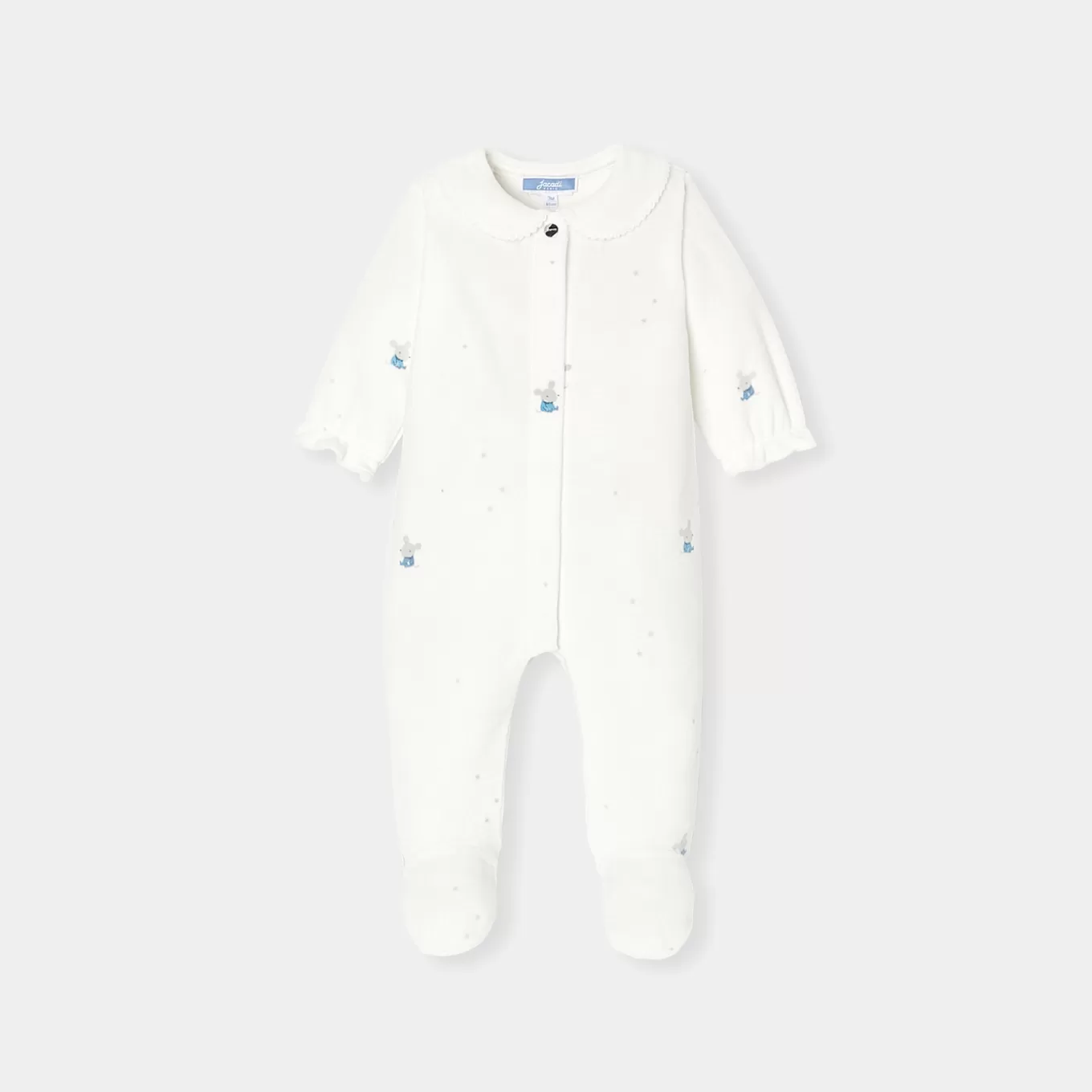 Hot Jacadi Strampler aus Samt für Mädchen WEISS/MEHRFARBIG